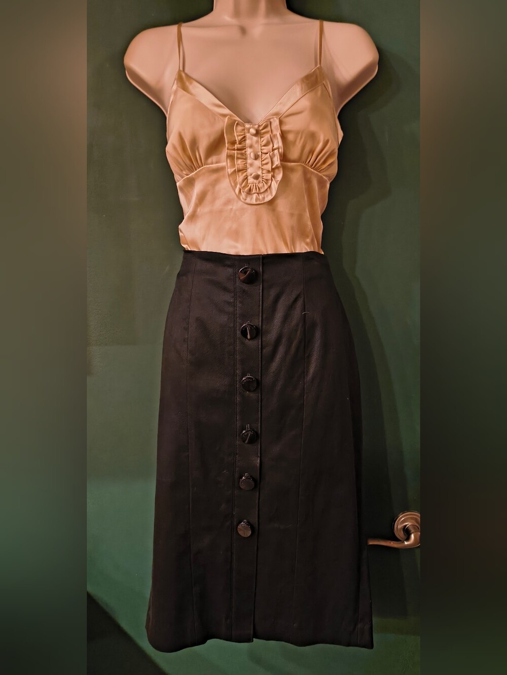 Bebe Button Front Pencil Skirt In Black Size 8